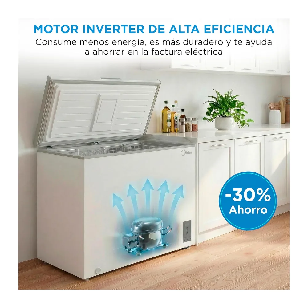 MIDEA Arcon Congelador Pequeño de 418L | Congelador Horizontal Convertible a Frigorífico con Motor Inverter, — 6