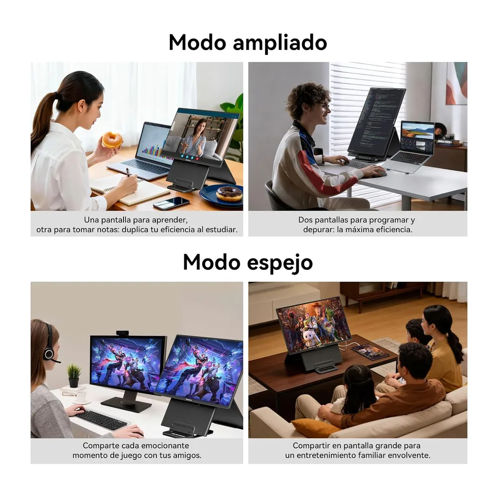 Blackview Portable Monitor, 23.8" 1080P FHD 100Hz, Monitor Gaming IPS, Soporte Ajustable Giratorio 90°, para — 4