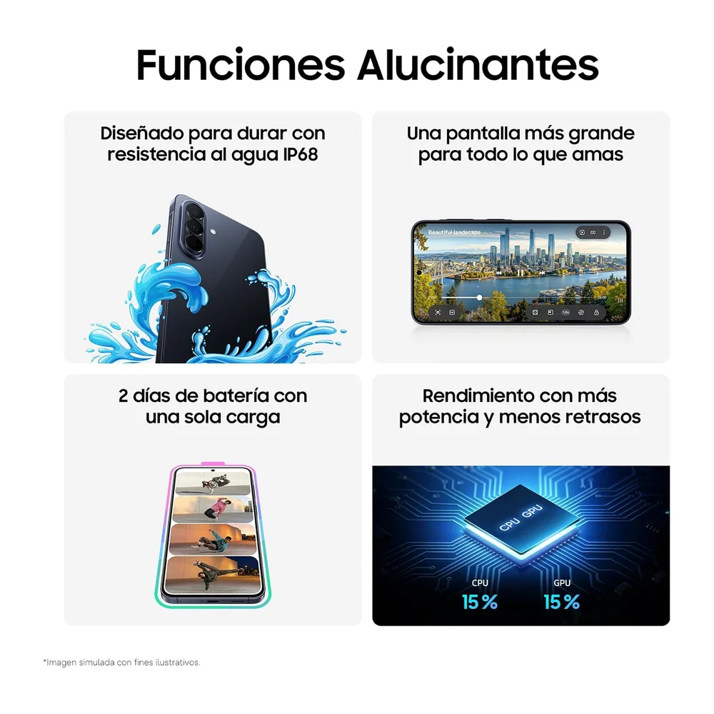 Samsung Galaxy A57 5G, 256GB, Móvil Fino con IA, 8GB, Gran Angular 50MP, Autonomía 2 Días, Batería 5000mAh, — 6
