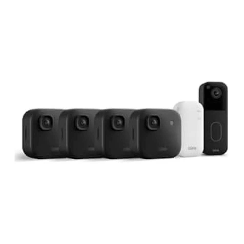 Cámara exterior 2K+ Blink + Videotimbre Blink adicional — cámara de seguridad inteligente inalámbrica