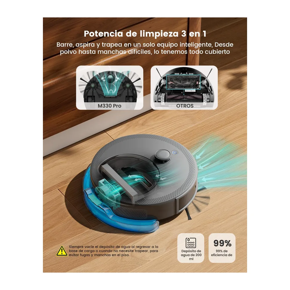 Lefant M330 Pro Robot Aspirador y Fregasuelos con Mapeo 3 en 1 — 5