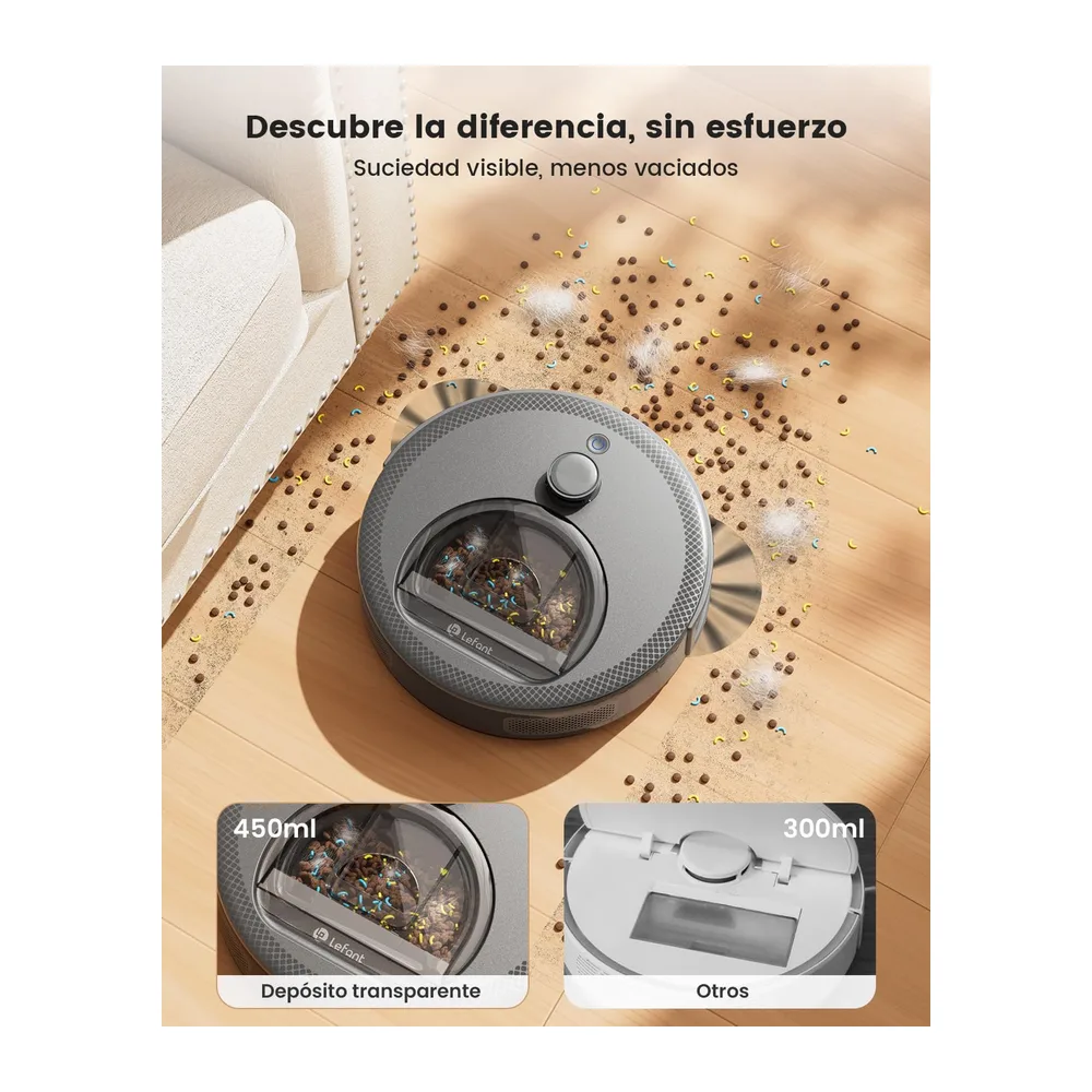 Lefant M330 Pro Robot Aspirador y Fregasuelos con Mapeo 3 en 1 — 6
