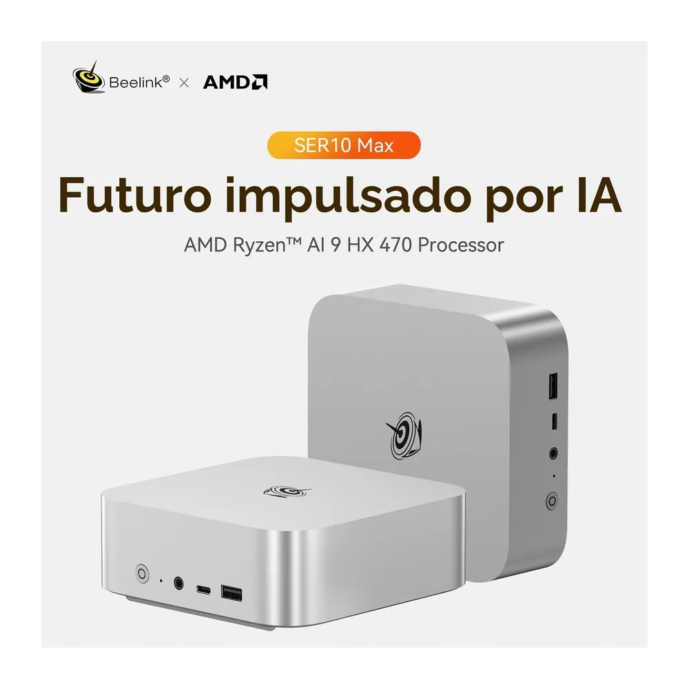 Beelink SER10 MAX Mini PC, AMD Ryzen AI 9 HX 470, 32 GB DDR5, 1 TB de SSD — 2