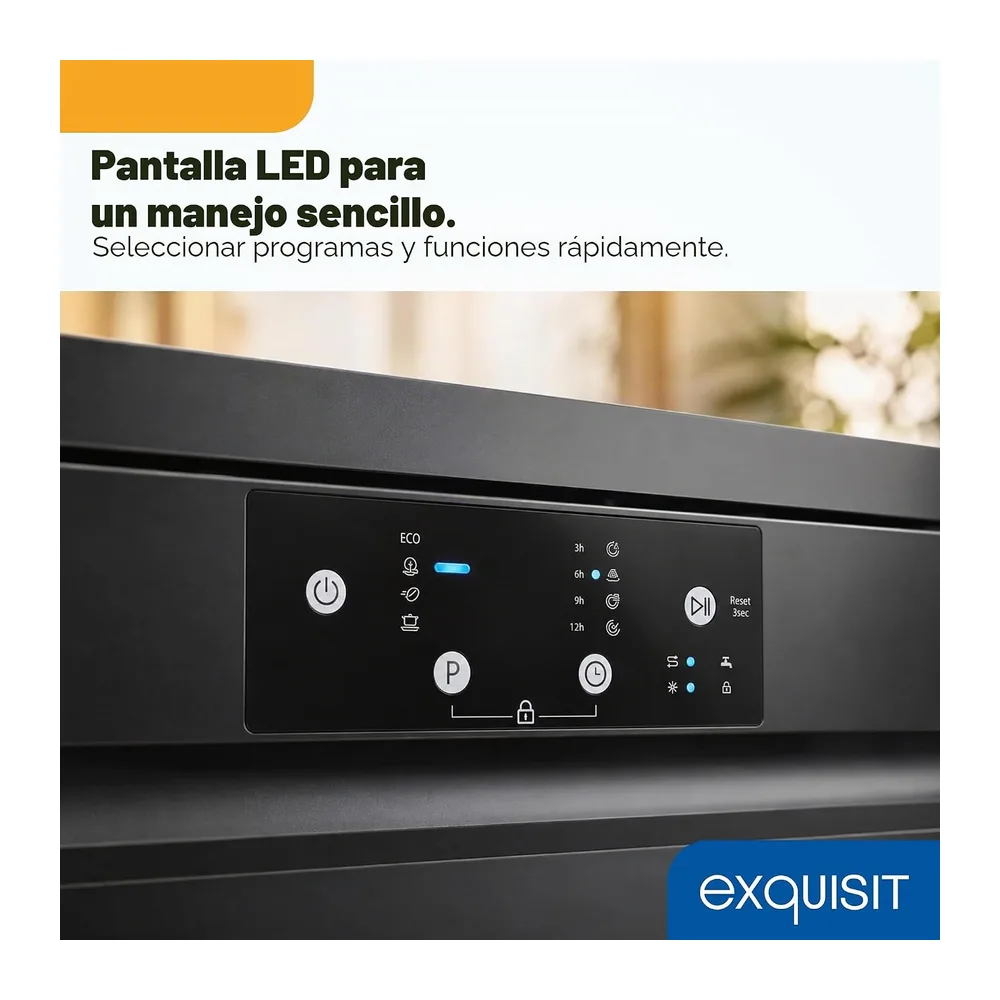 Lavavajillas 60 cm Exquisit GSP9114-450D Negro — 4