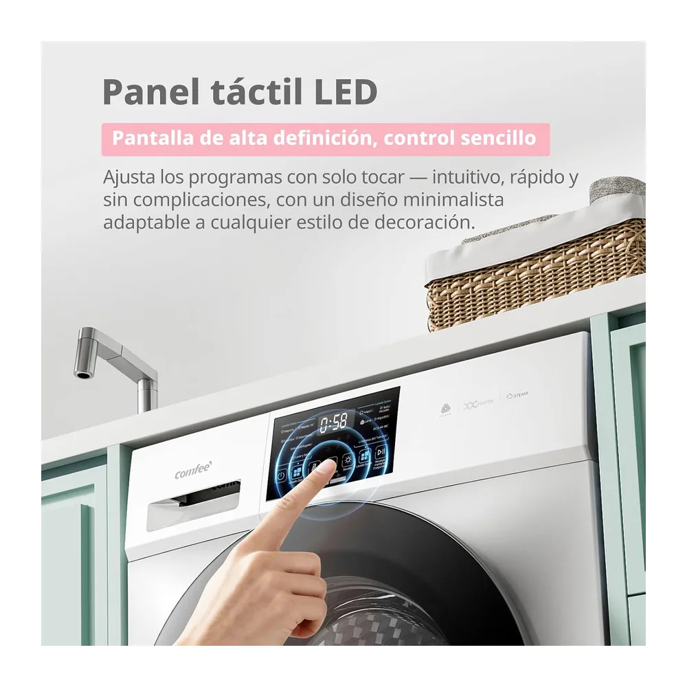 COMFEE' Lavadora Secadora 2 en 1, 10KG/7KG Clase A -10%/D CFP03ED100W-HL [Clase de eficiencia energética A] — 6