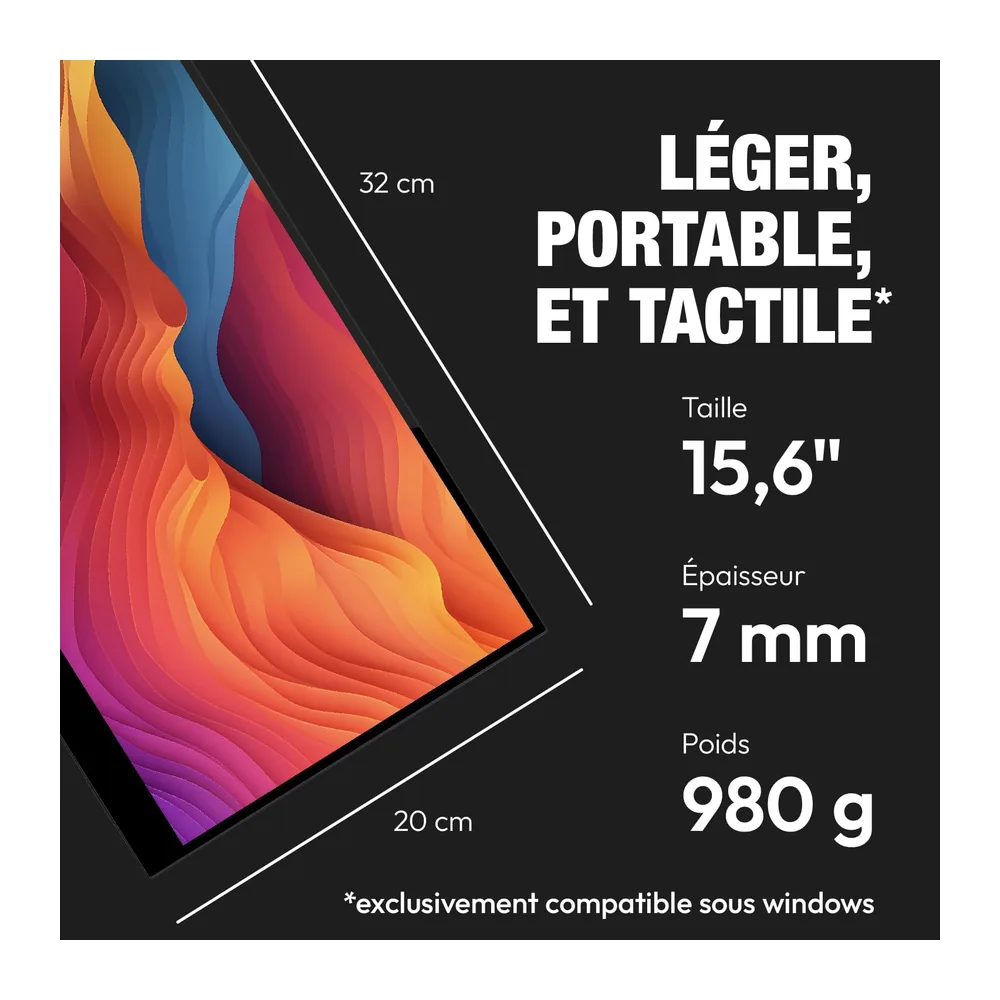 Nomad Touch - Pantalla táctil portátil de 15,6 Pulgadas con USB-C y HDMI | 1080P | Conectar a teléfonos, — 6