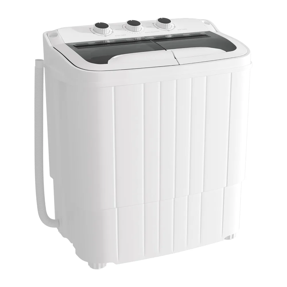 Greenvelly Lavadora portátil, combo de lavadora compacta de 16 libras y giratoria, lavadora semiautomática de