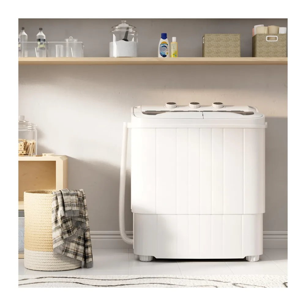 Greenvelly Lavadora portátil, combo de lavadora compacta de 16 libras y giratoria, lavadora semiautomática de — 2
