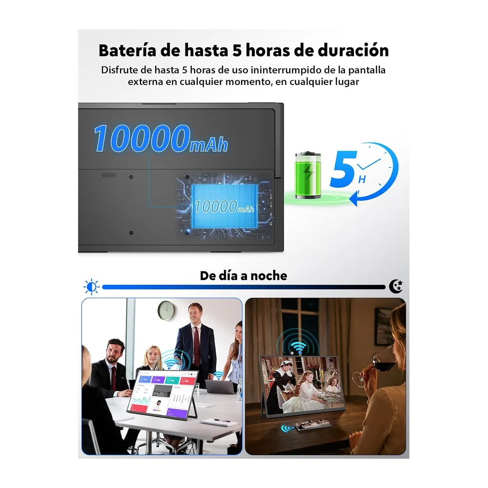 MAGICRAVEN Wireless Monitor Portátil Pantalla Inalambrica 23,8 Pulgadas 1080P IPS Portable Monitor 125% sRGB — 4