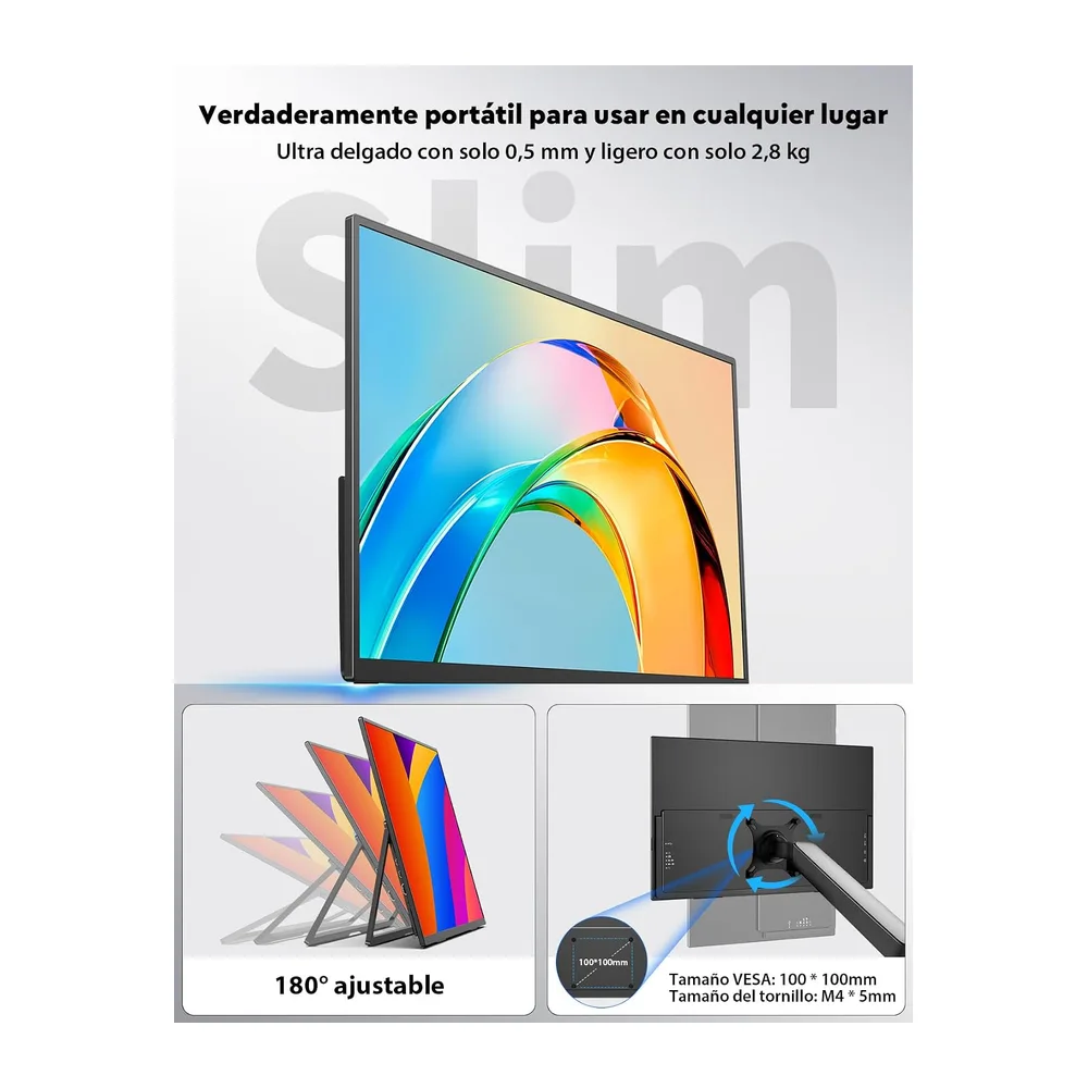 MAGICRAVEN Wireless Monitor Portátil Pantalla Inalambrica 23,8 Pulgadas 1080P IPS Portable Monitor 125% sRGB — 6