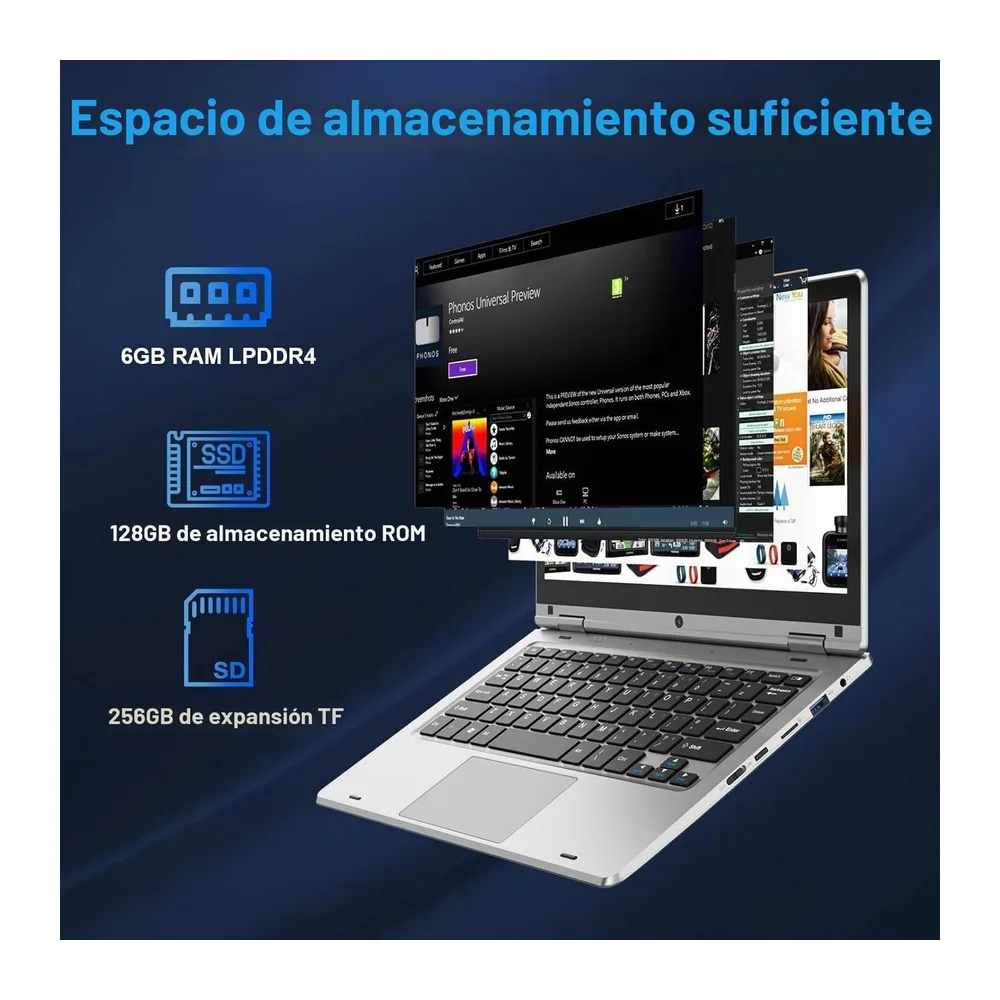 Ordenador portátil de 11,6 pulgadas 6 GB de RAM 128 GB de SSD,Celeron N4020 — 6