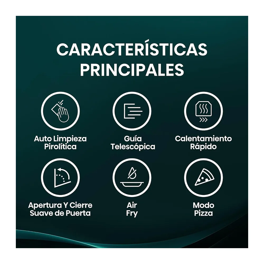 Hisense BI64216EPX - Horno Multifunción Pirolítico, Clase A++, 78L, Fondo 57cm, Guía Telescópica, — 3