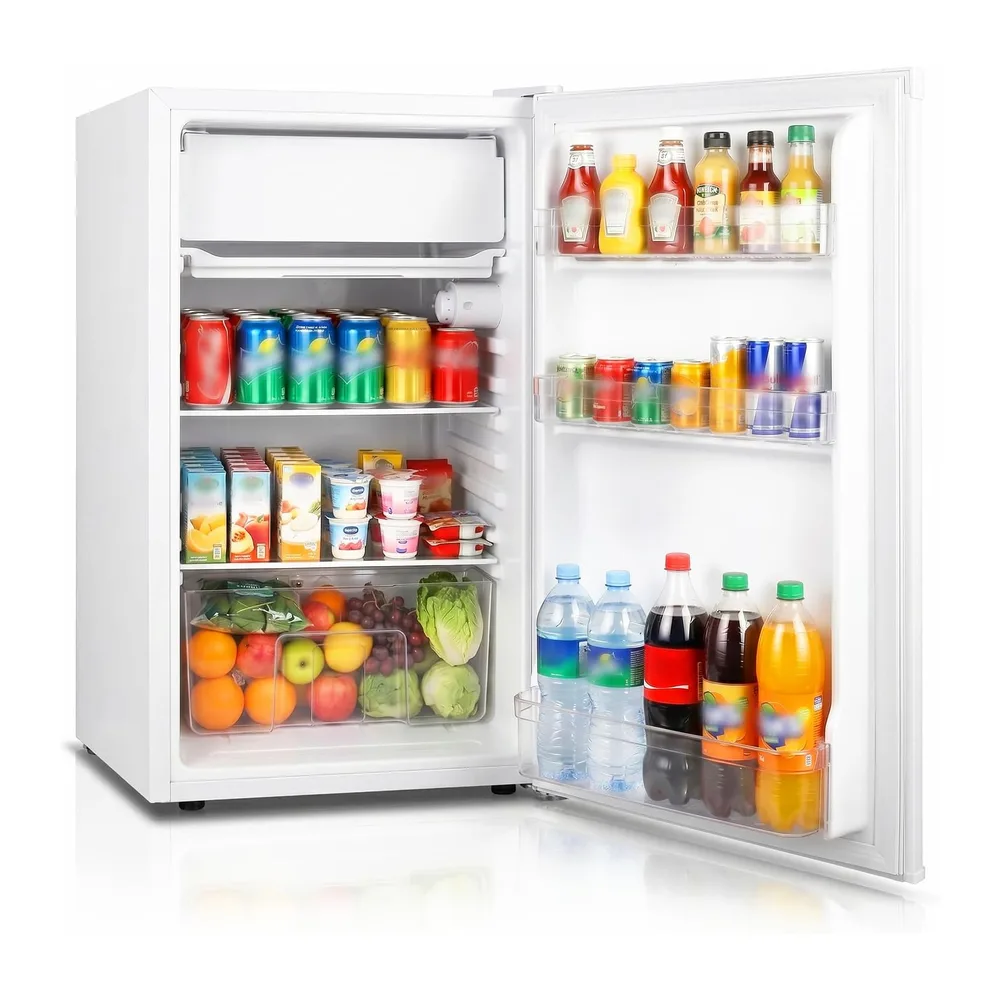 91L Mini Frigorífico, Frigorífico pequeño de una sola puerta, Dormitorio Frigorífico con 7 termostatos