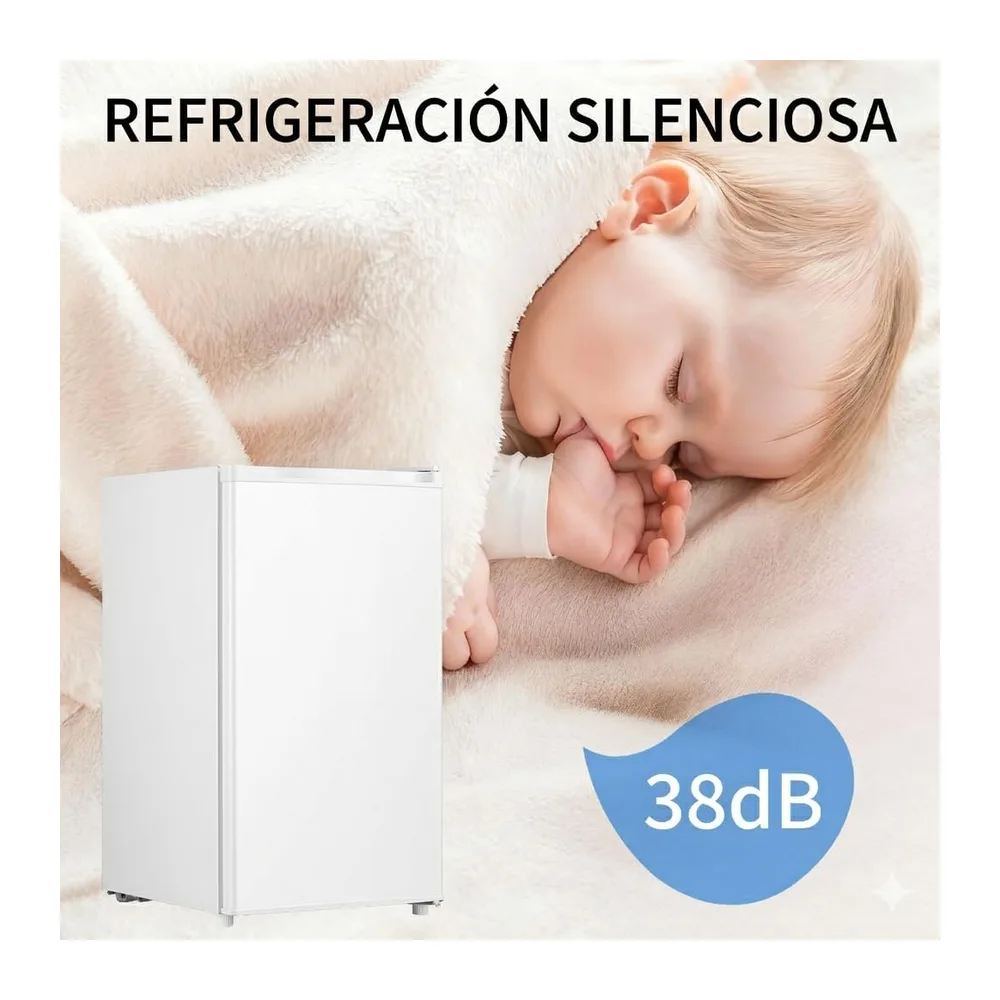 91L Mini Frigorífico, Frigorífico pequeño de una sola puerta, Dormitorio Frigorífico con 7 termostatos — 5
