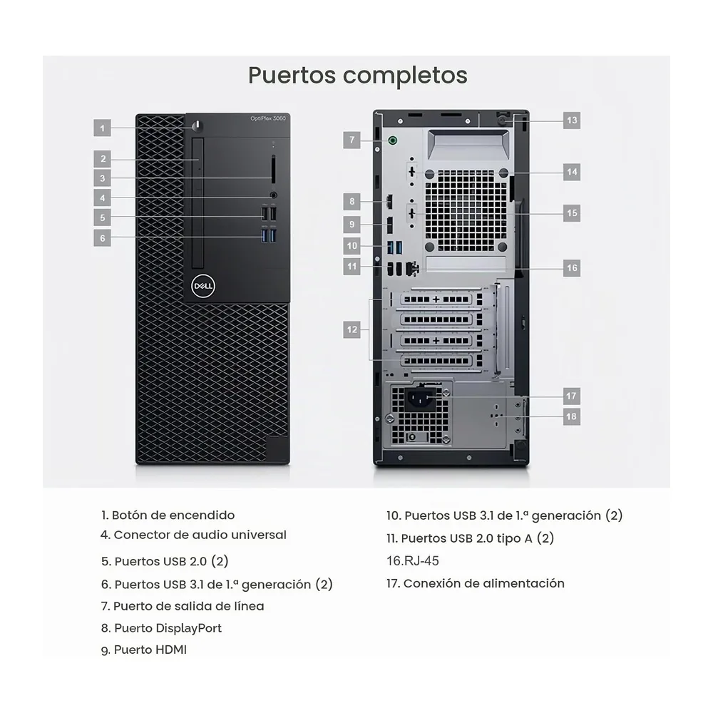 Dell Optiplex 3060 Mini Tower Ordenador de sobremesa — 4