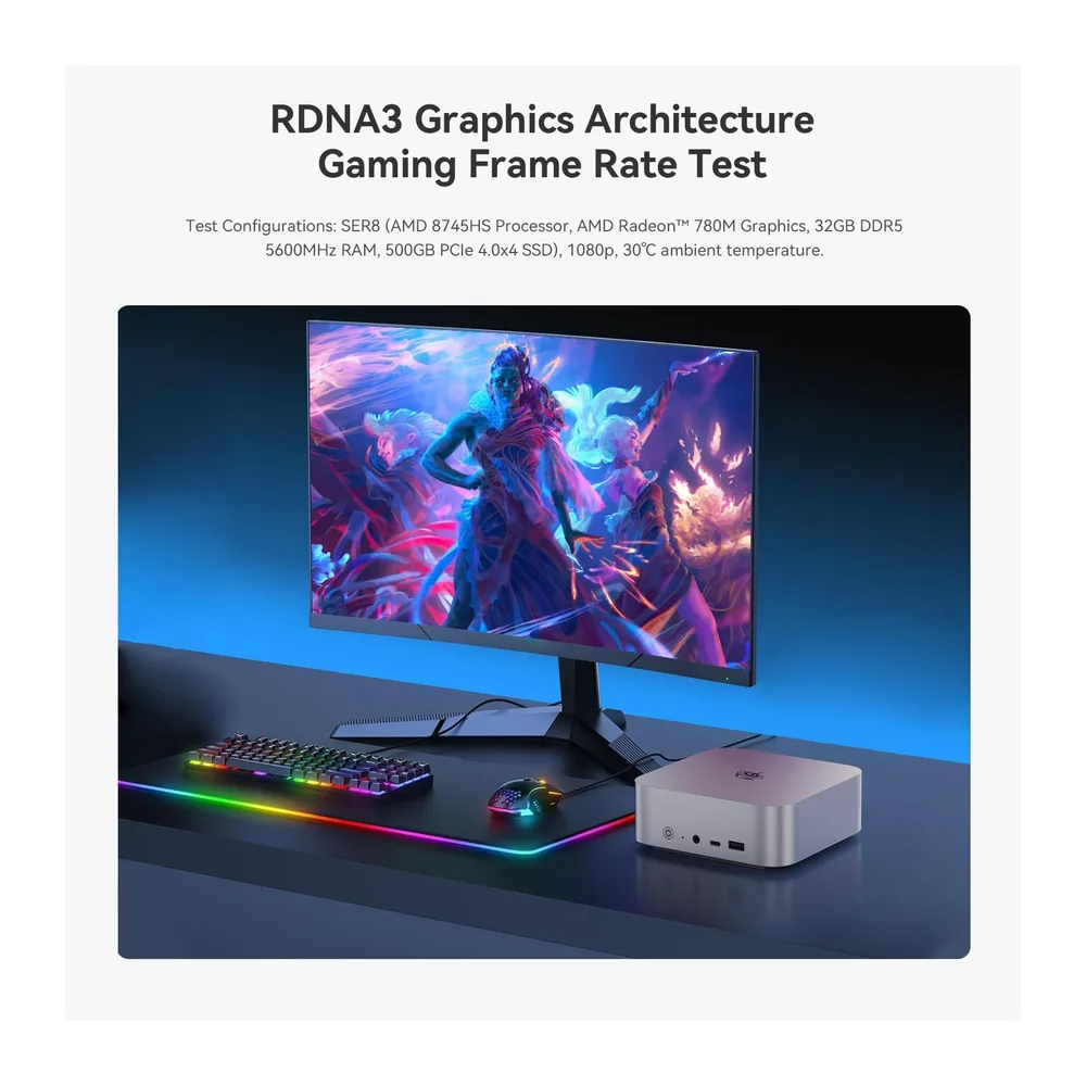 Beelink Mini PC SER8, AMD Ryzen 7 8745HS, 32 GB de RAM DDR5, SSD de 1 TB — 6