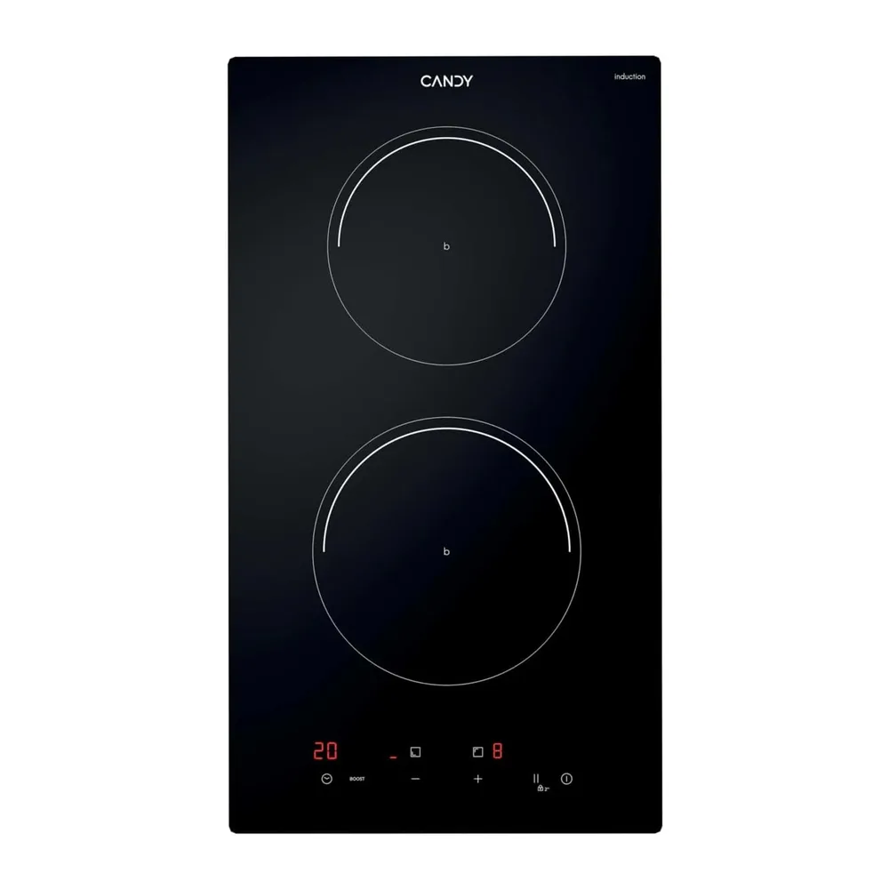 Candy CI32CBB Placa Inducción Dominó, 2 Zonas, 30 CM, 9 Niveles de Potencia, 3,5KW, Mandos Centrales, — 2