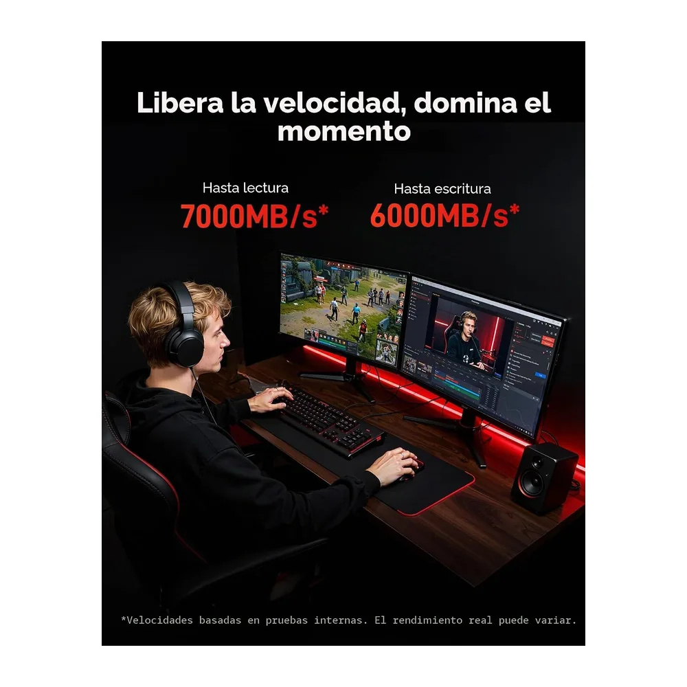 Lexar EQ790 PS5 SSD 4TB, SSD Interno NVMe M.2 con Disipador de Calor, 2280 PCIe Gen4x4 NVMe 1.4 SSD Interno, — 2