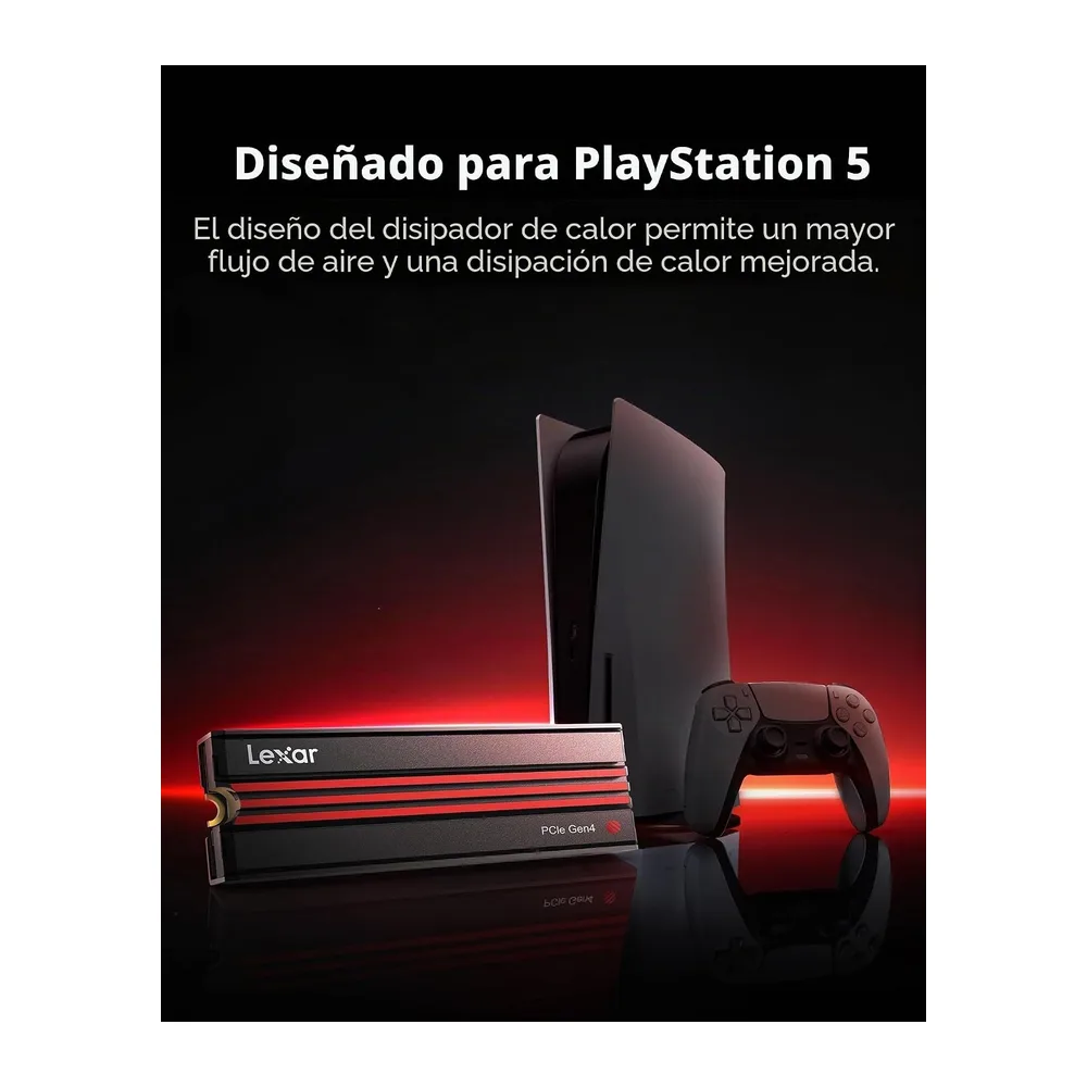 Lexar EQ790 PS5 SSD 4TB, SSD Interno NVMe M.2 con Disipador de Calor, 2280 PCIe Gen4x4 NVMe 1.4 SSD Interno, — 3
