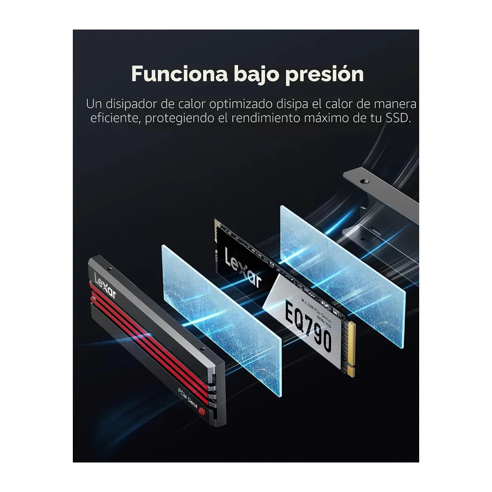 Lexar EQ790 PS5 SSD 4TB, SSD Interno NVMe M.2 con Disipador de Calor, 2280 PCIe Gen4x4 NVMe 1.4 SSD Interno, — 4
