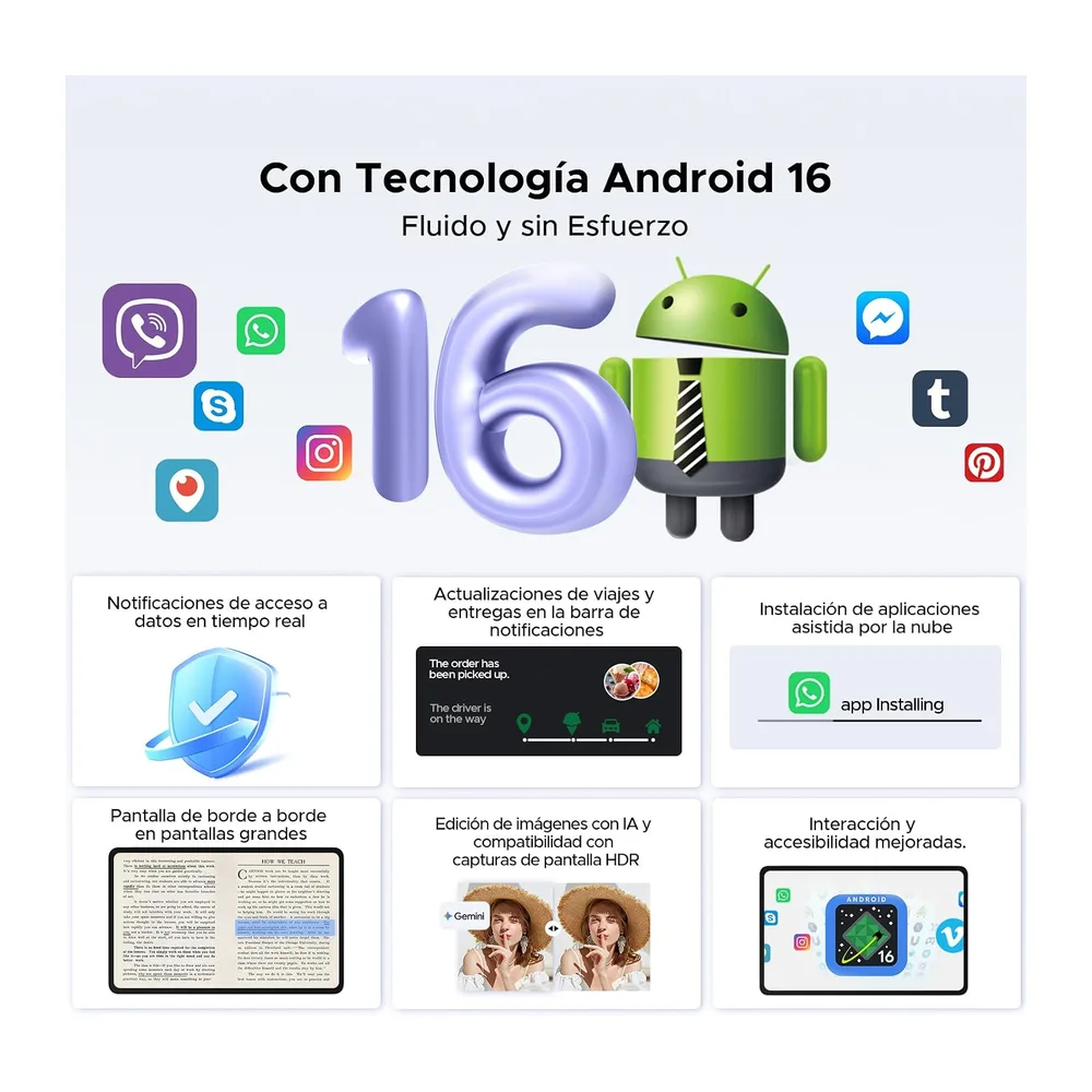 P11 Pro Tablet Android, Tablets 11 Pulgadas, 48GB RAM+128GB ROM, Tablets Android 16 con Gemini AI, 2.4K 90Hz, — 4