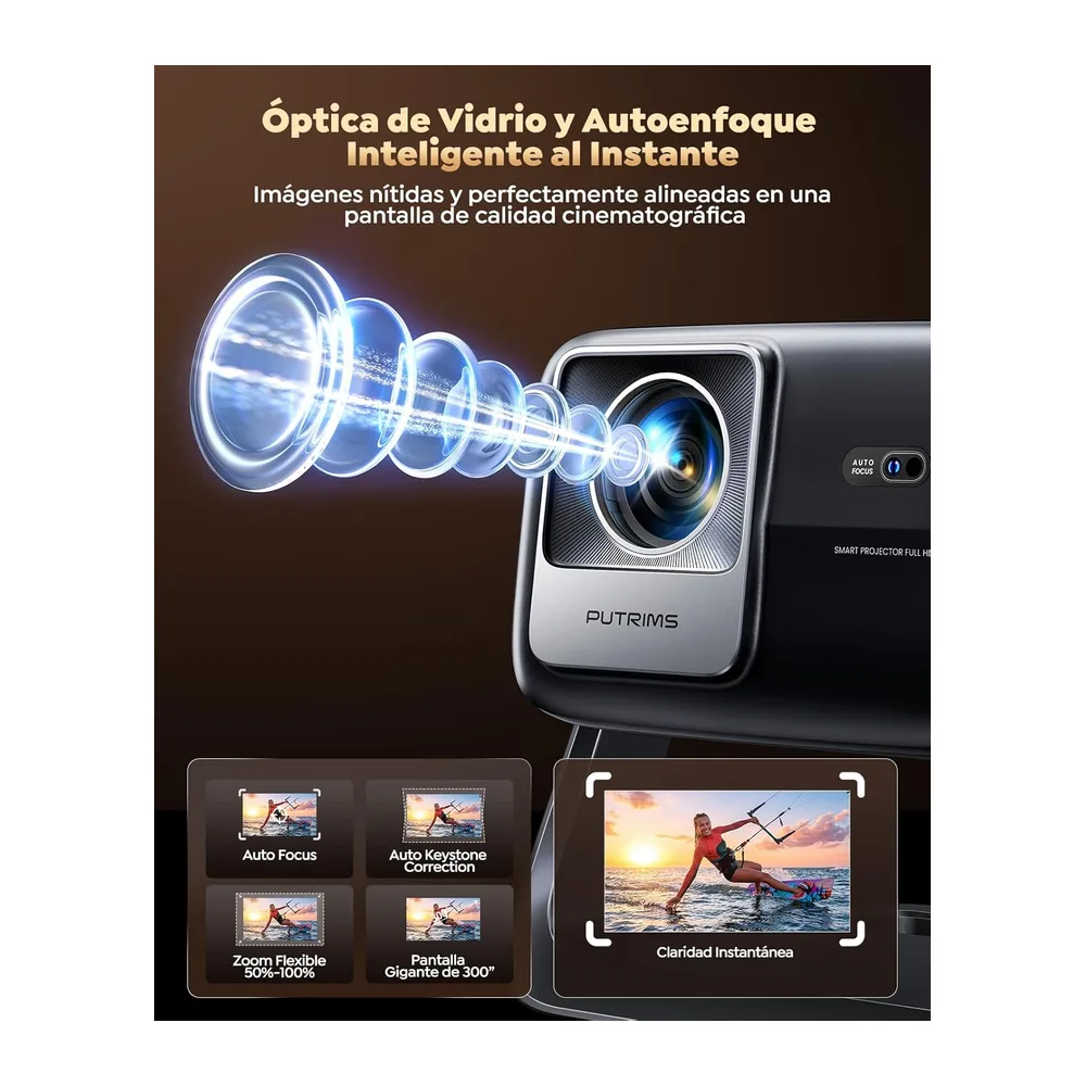Proyector 4K【Google TV/30W Altavoz/360°Rotable】1200ANSI Proyector Portatil con oficial App,Voice — 6