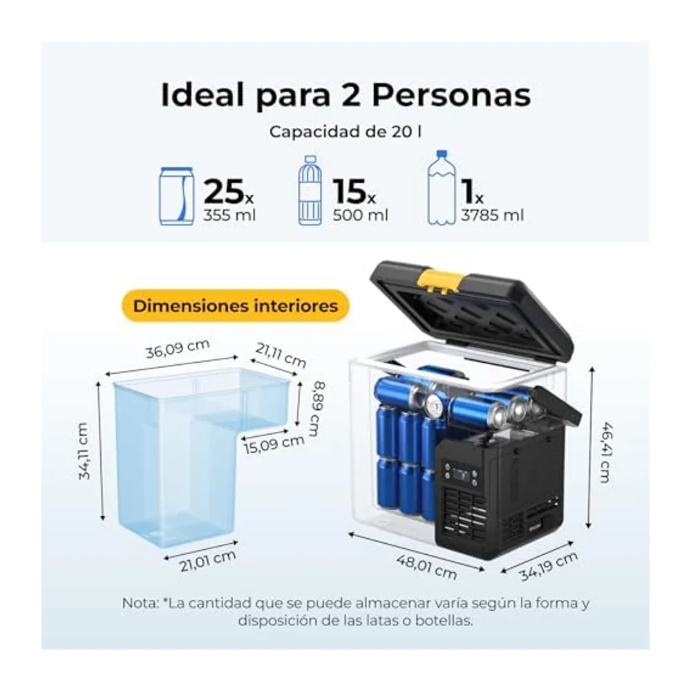 BougeRV CRH20 Nevera Coche Pequeña 20L Asa — 5
