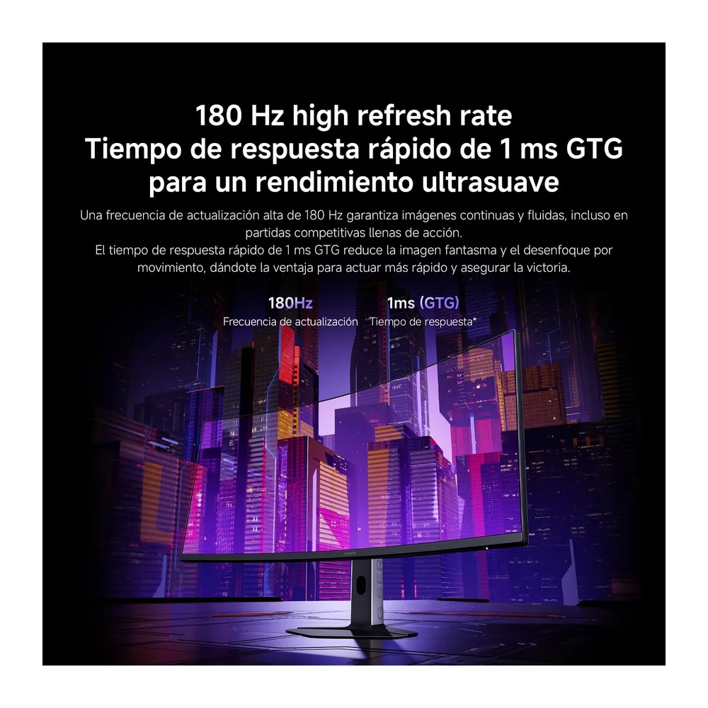 XIAOMI Monitor Gaming Curvo 2K 34 Pulgadas,180Hz,1ms GTG,1500R,C34WQDA-RGGL [Clase de eficiencia energética F] — 5