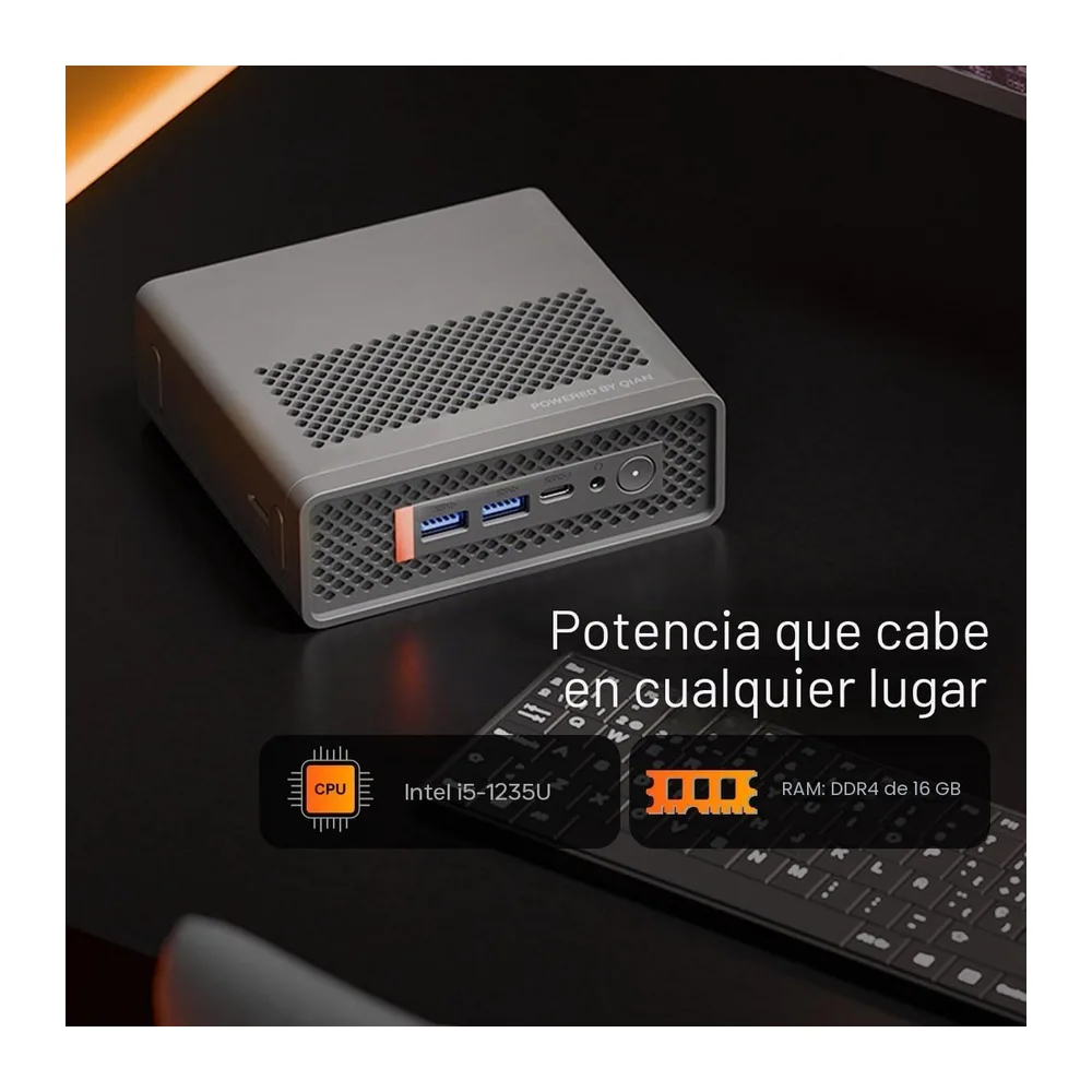 Qian Mini PC Atlas | Intel I5 1235U | GPU Intel Iris Xe Graphics | 16GB DDR4 2666MHz | 512GB SSD M2 | — 3