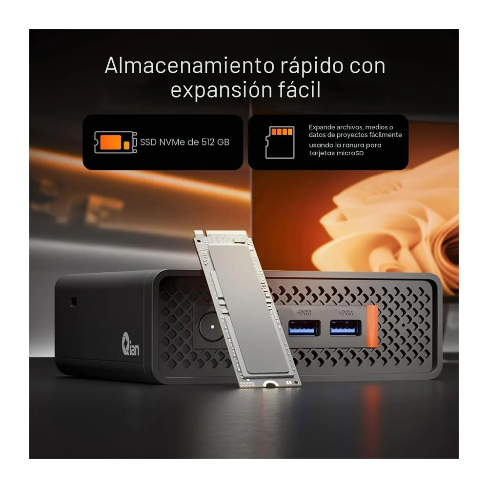 Qian Mini PC Atlas | Intel I5 1235U | GPU Intel Iris Xe Graphics | 16GB DDR4 2666MHz | 512GB SSD M2 | — 5