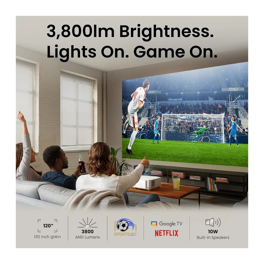 BenQ TH575i Proyector doméstico 1080p, 3800lm, Google TV dongle con Licencia Incluido, 16,7ms Baja latencia — 2