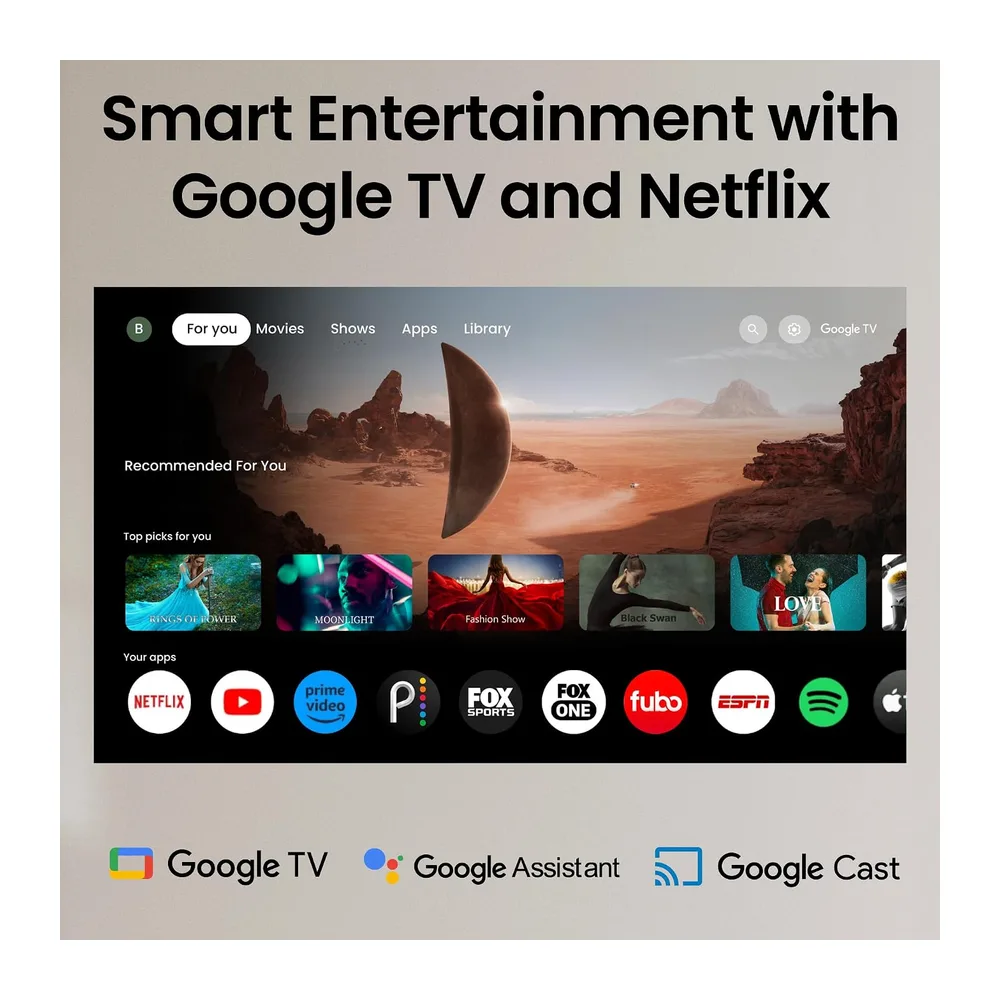 BenQ TH575i Proyector doméstico 1080p, 3800lm, Google TV dongle con Licencia Incluido, 16,7ms Baja latencia — 4