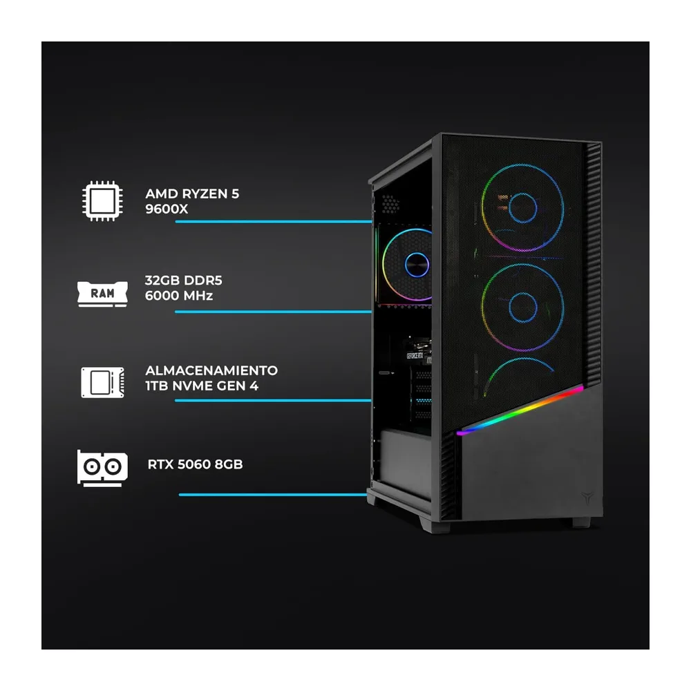 YEYIAN PC Gaming Elara Z5 Copilot Esports AMD Ryzen 5 9600X 6 Cores a 5,4 GHz — 2