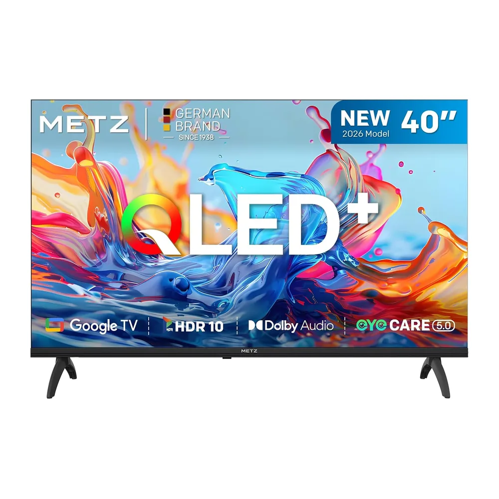 Metz TV 40 Pulgadas Smart TV, Televisor 40” QLED, HDR10, Dolby Audio, Chromecast Integrado, WiFi, Bluetooth