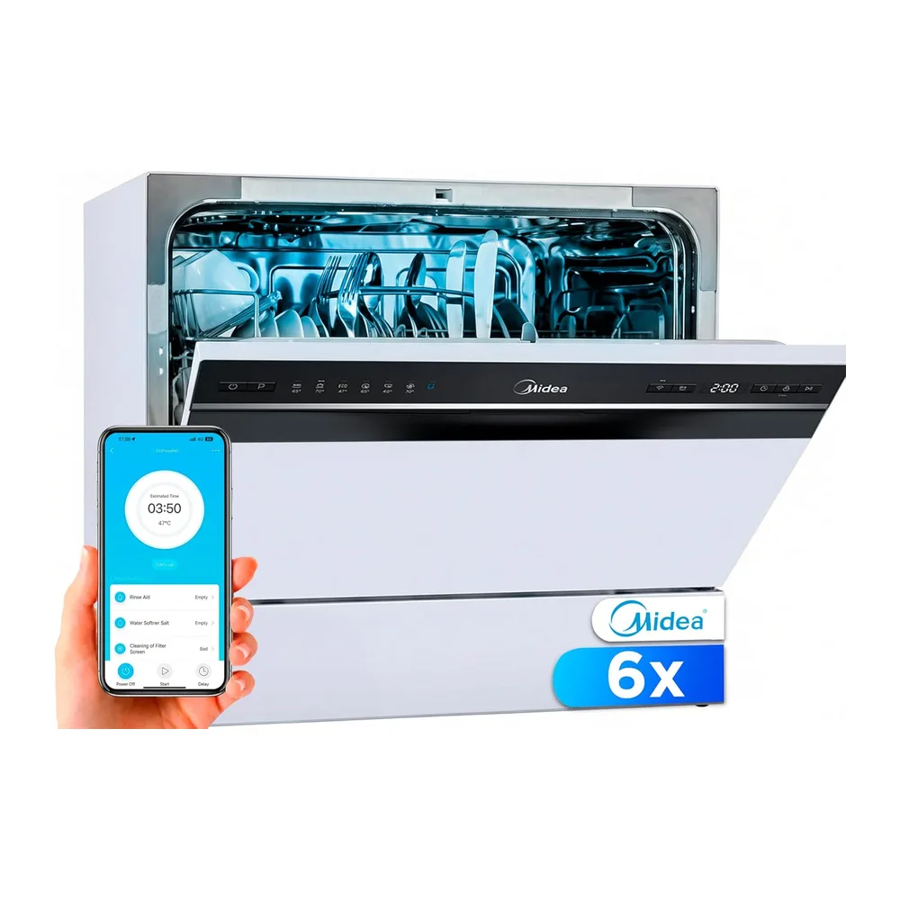 Midea Lavavajillas Pequeño Blanco 55cm de 6 servicios