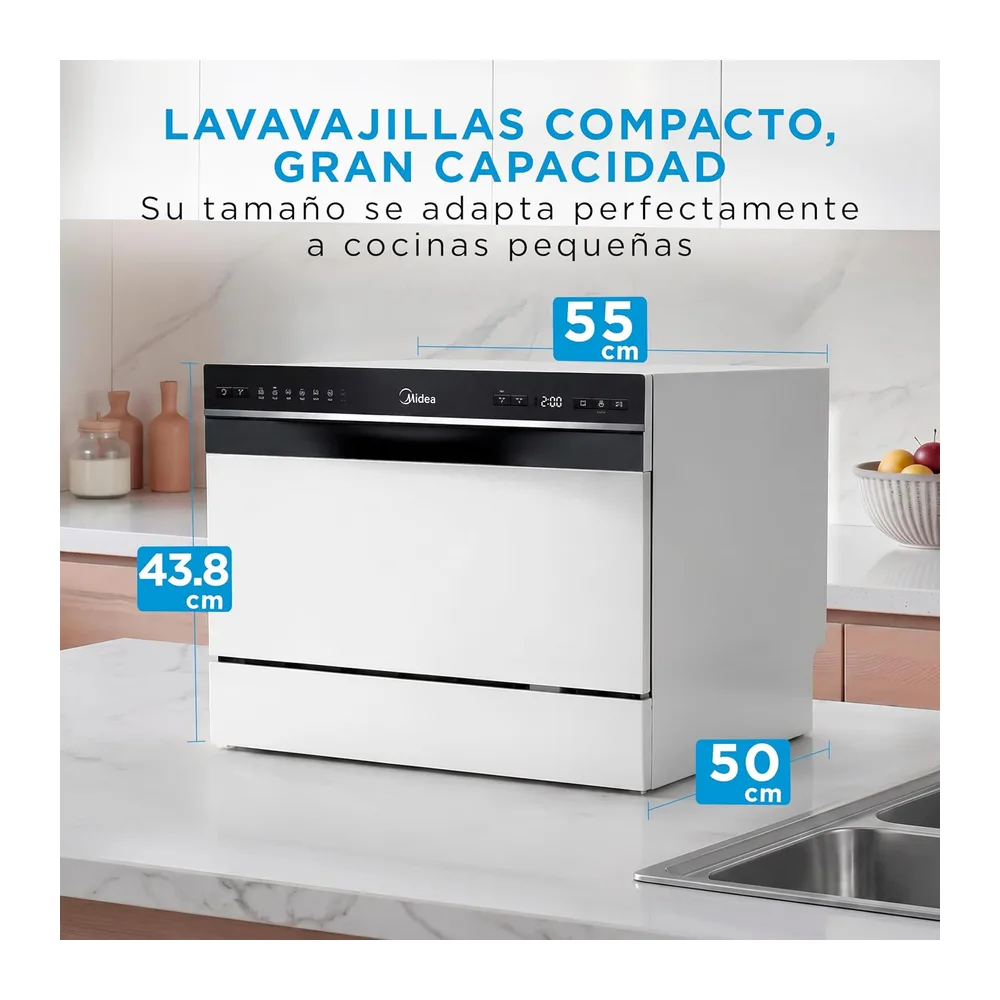 Midea Lavavajillas Pequeño Blanco 55cm de 6 servicios — 4