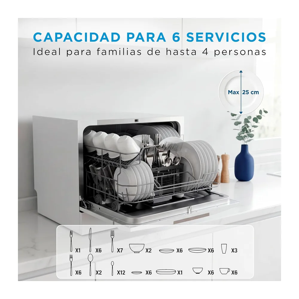 Midea Lavavajillas Pequeño Blanco 55cm de 6 servicios — 5