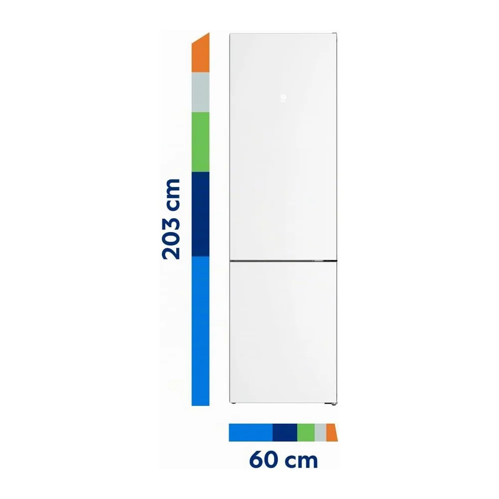 Balay, Frigorífico combinado, Serie Cristal, NoFrost, blanco, 3KFD855BI [Clase de eficiencia energética D] — 2
