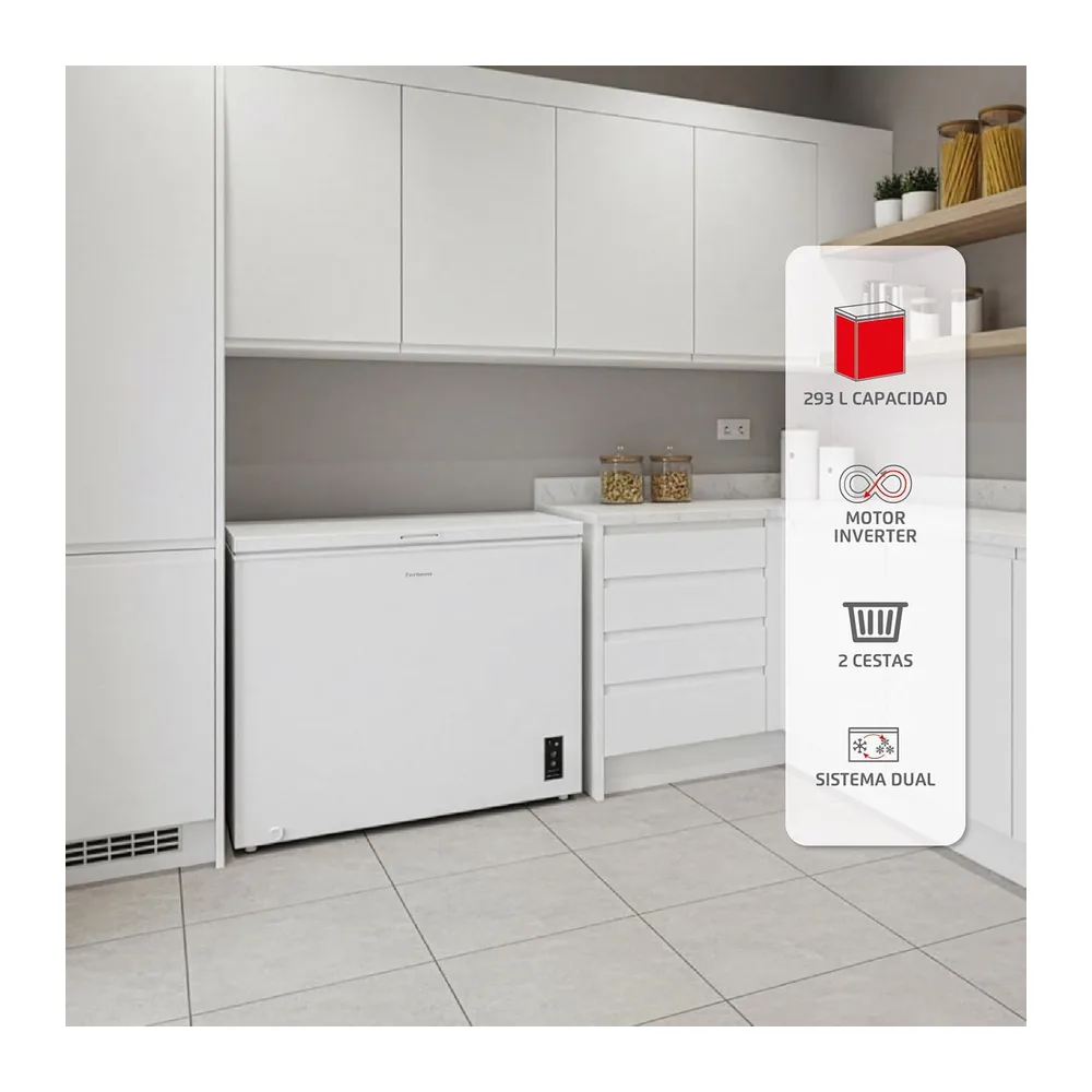 Corberó - Arcón Congelador Horizontal | CCHM3006M | 293 L | 106,5cm x 84,4cm | 41 dB |Sistema Dual | Súper — 3