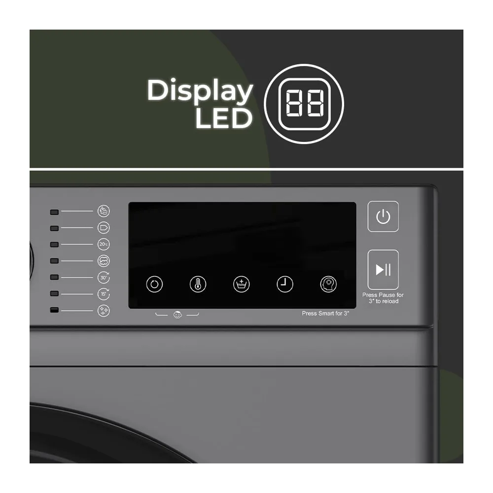 Aspes Lavadora 10 kg Carga Frontal, Inox, AL10401AIDVX. 1400 rpm, Motor Inverter, 14 Programas, Eco-logic — 2