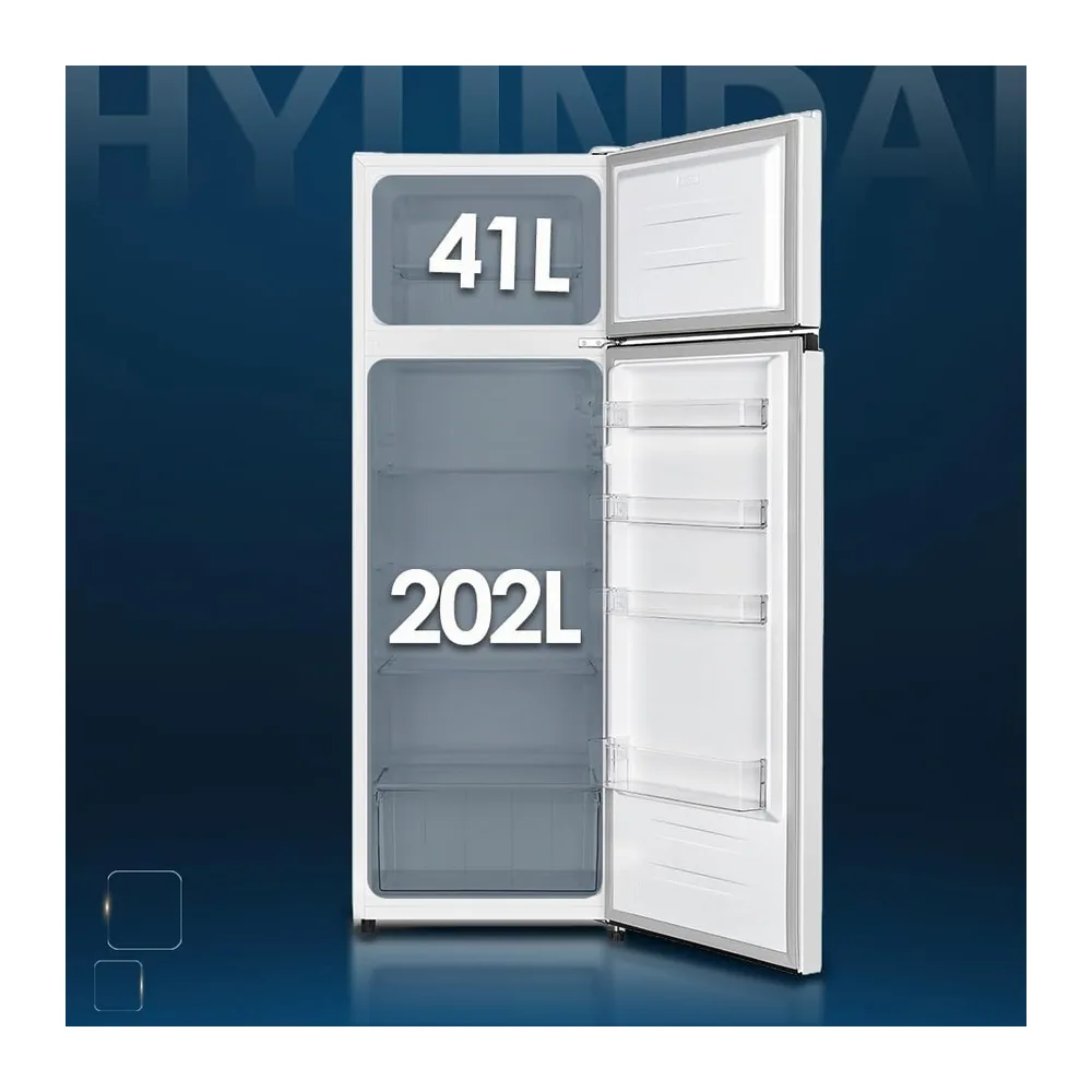 HYUNDAI Frigorífico Blanco, 2 Puertas. HFG16155E01, Capacidad 243 Litros, Cíclico, Motor Universal, 40 dB, — 2
