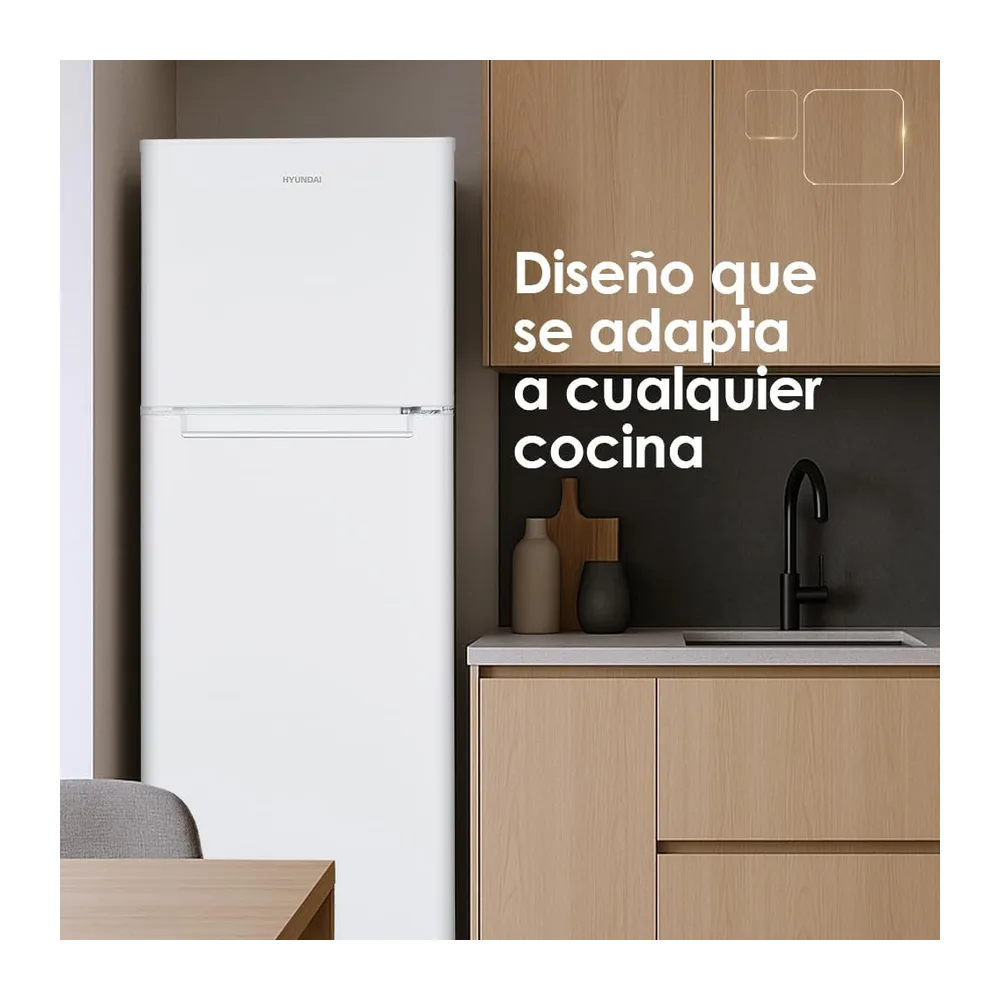 HYUNDAI Frigorífico Blanco, 2 Puertas, HFG17260VEW00, Capacidad 304 Litros, Tecnología Cíclica Ventilada, 40 — 5