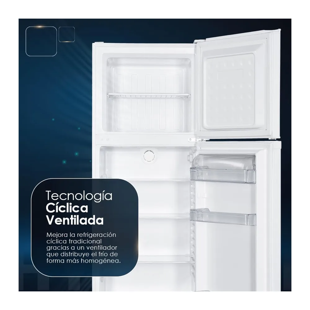 HYUNDAI Frigorífico Blanco, 2 Puertas, HFG17260VEW00, Capacidad 304 Litros, Tecnología Cíclica Ventilada, 40 — 6
