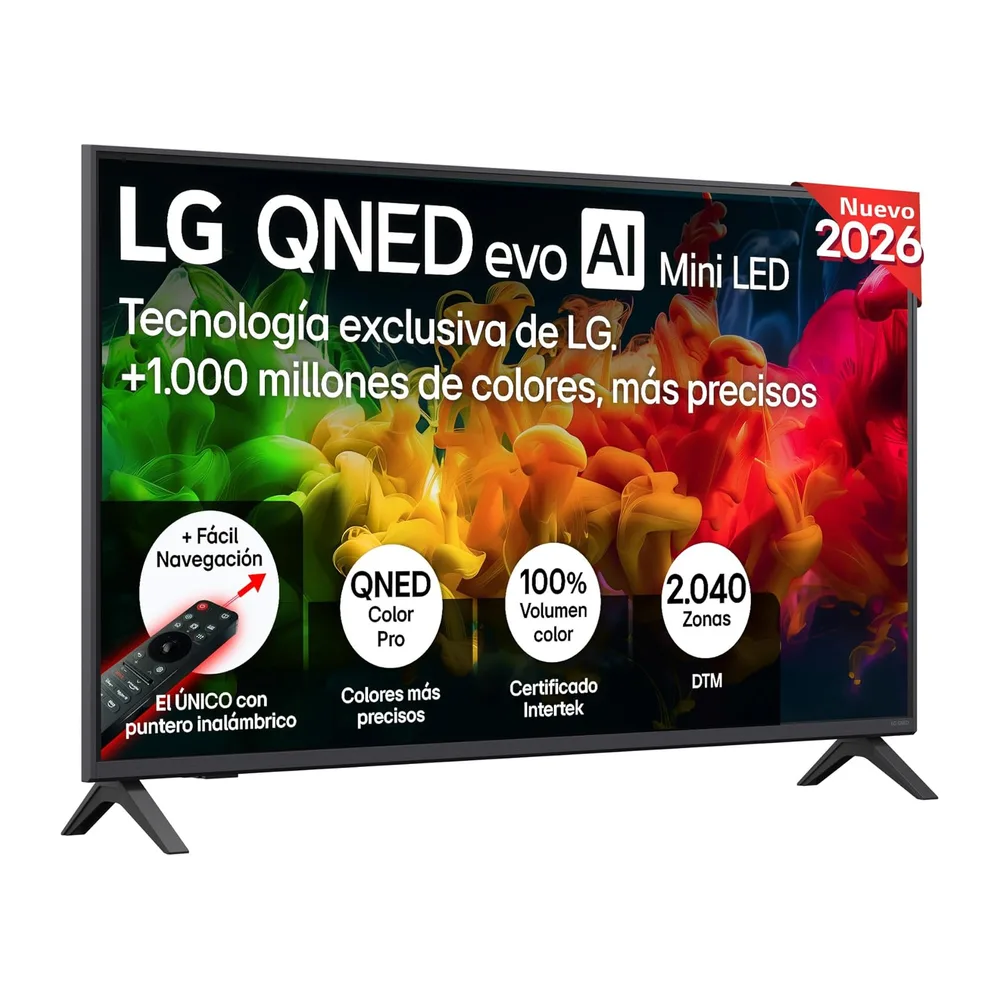 LG 43QNED80B6B - Smart TV QNED EVO AI 43" 4K Sin Reflejos 94%, 2026 [Clase de eficiencia energética G]