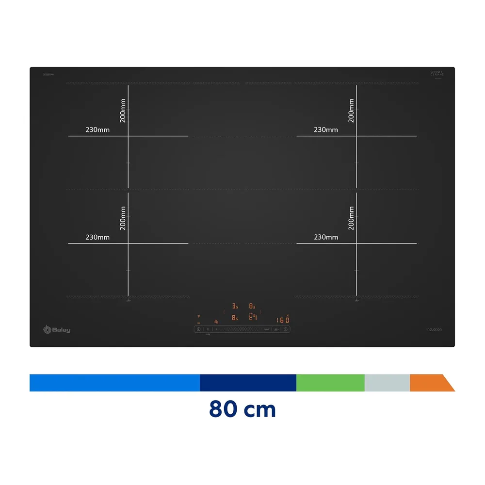 Balay, Placa de inducción, 80 cm, FlexInducción Total, negro mate, 3EB980MH — 3