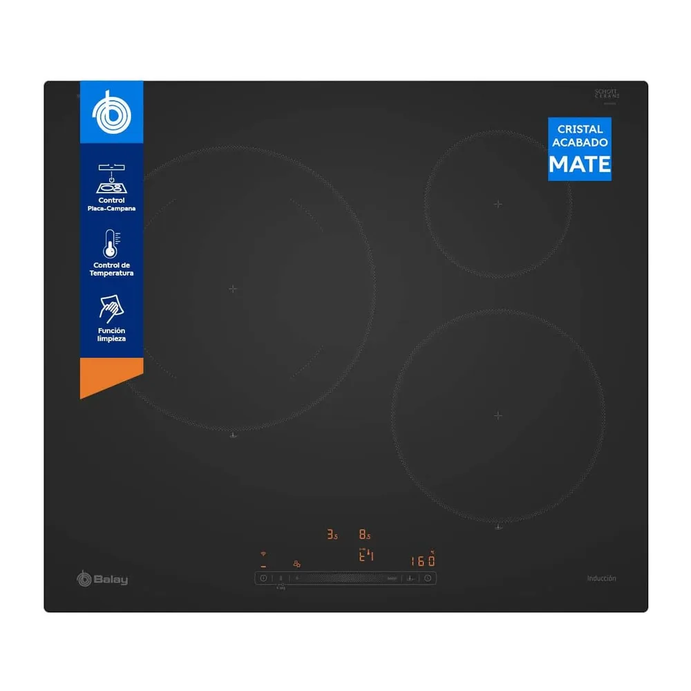 Balay, Placa de inducción, 3 fuegos, Home Connect, negro mate, 3EB965MH