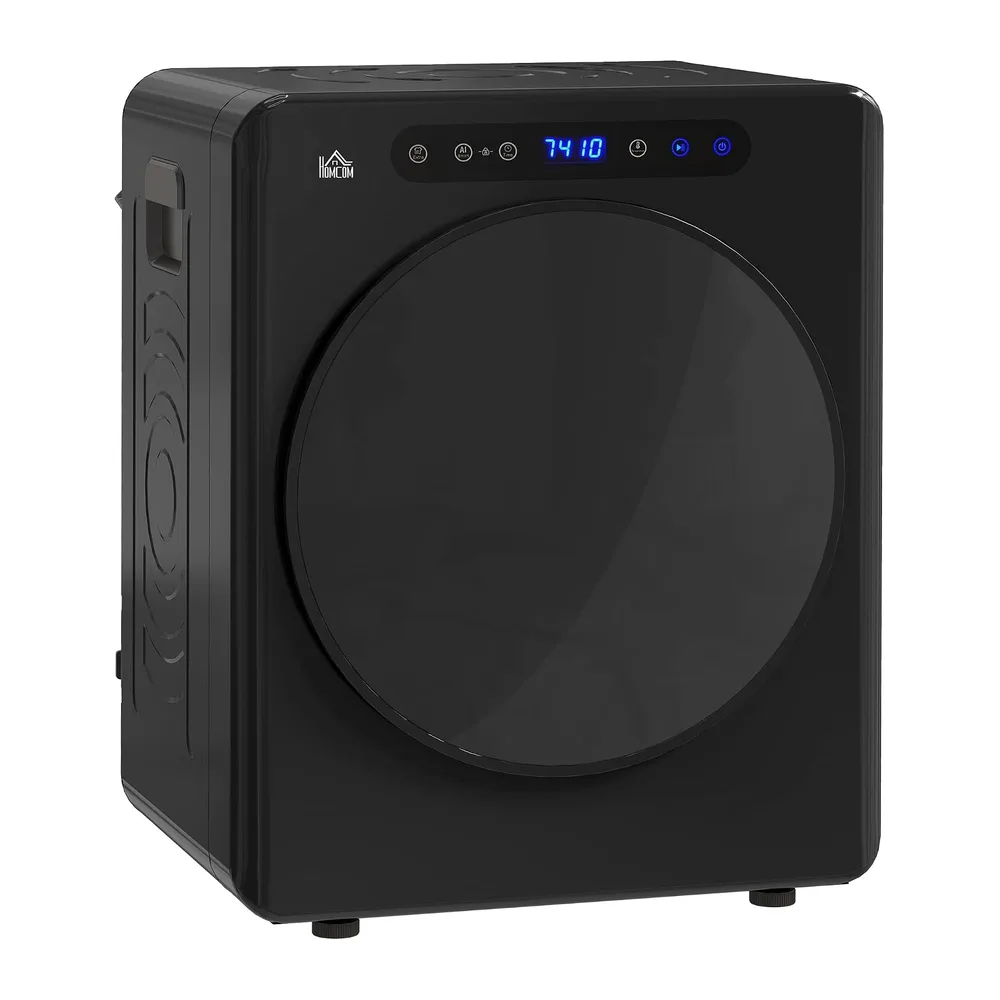 HOMCOM Secadora de Evacuación 5 KG Secadora de Ropa 1000W Táctil Negro [Clase de eficiencia energética G]