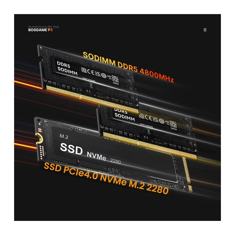 BOSGAME P3 Lite Mini PC para Oficina y Gaming — 4