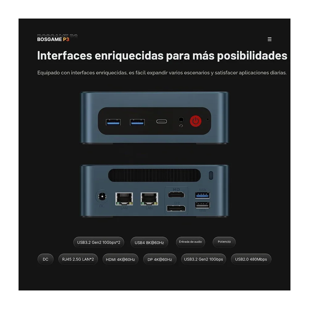 BOSGAME P3 Lite Mini PC para Oficina y Gaming — 5