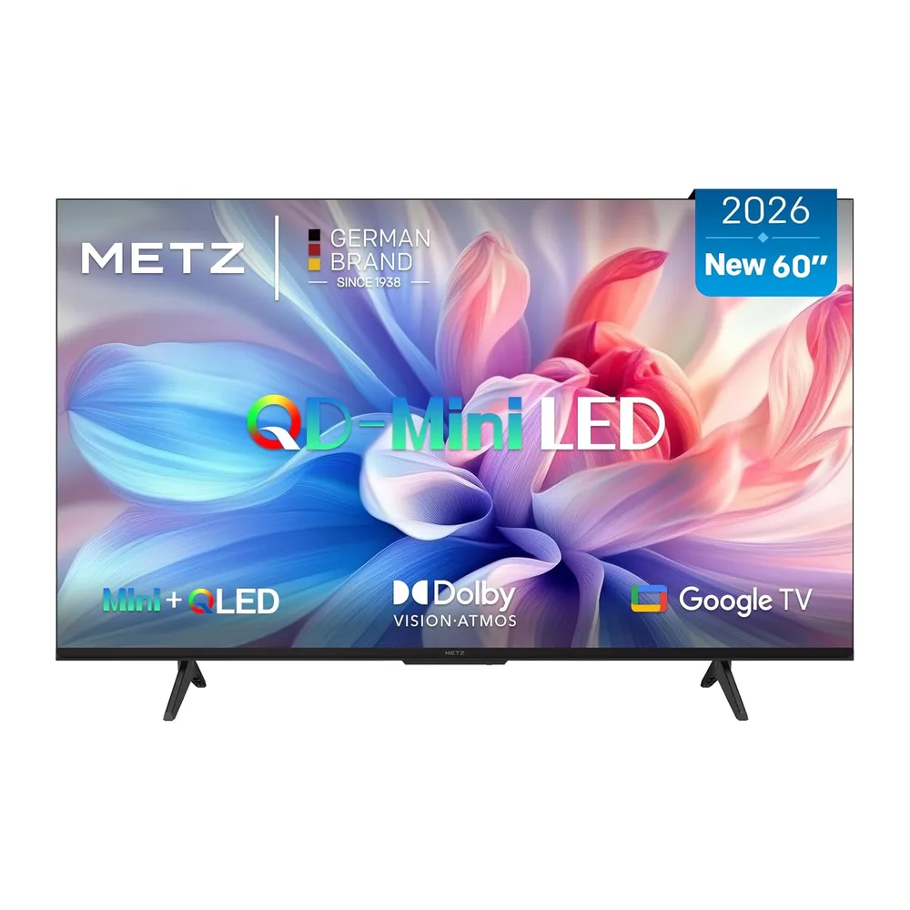 Metz 60” 4K Mini LED Smart TV (152 cm), QLED con MiniLED, HDR10+, Dolby Vision & Atmos, MEMC, Local Dimming,